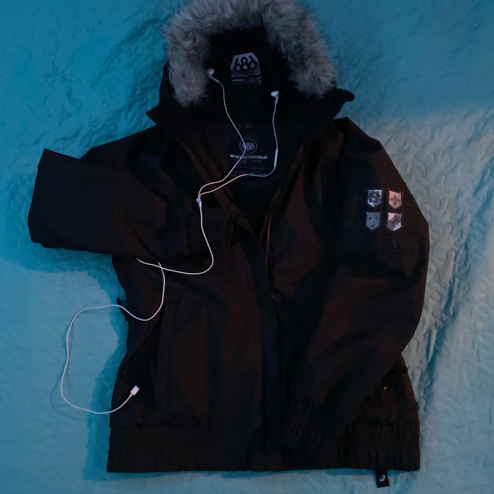 Black Winter Jacket with Fur Hood